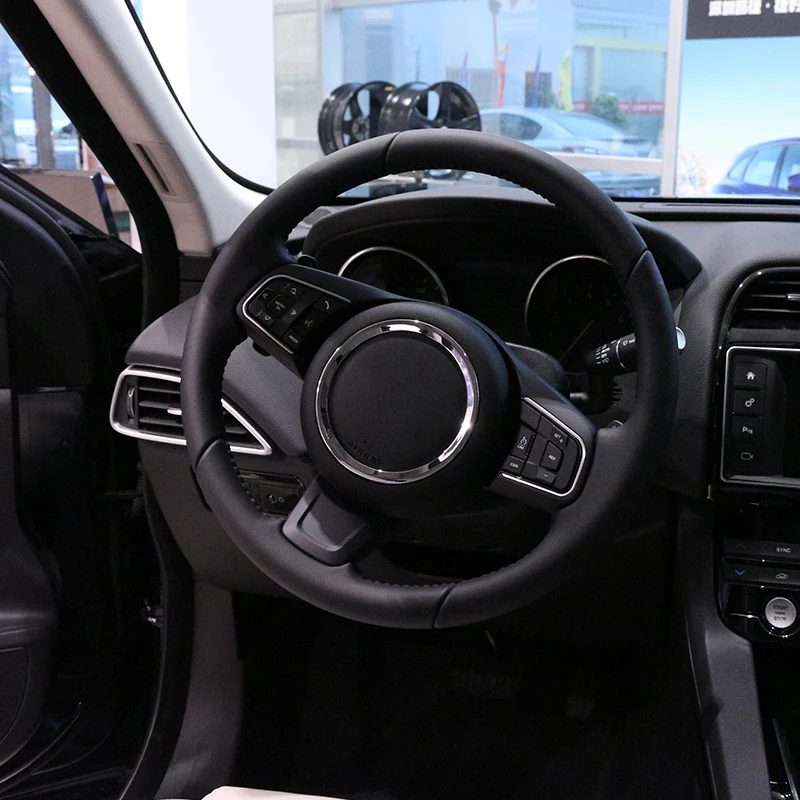 1 шт. для Jaguar XFL XE F-PACE F-TYPE X761 E-PACE автомобиля ABS Руль украшения кольцо отделка 3D стикер аксессуары