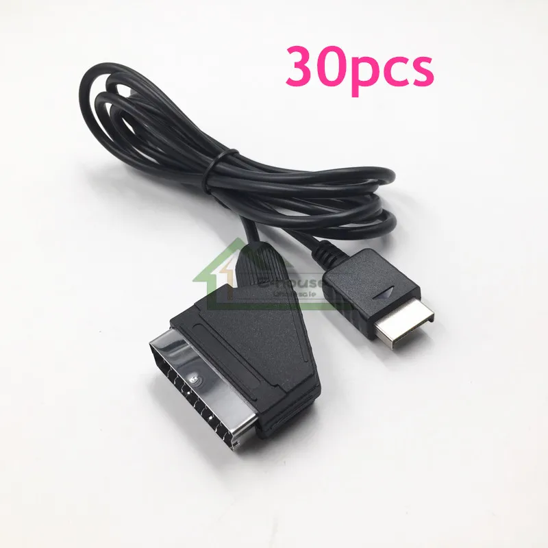 30 шт. E house RGB SCART кабель для Playstation PS2 TV AV свинцовый PS3 игровой консоли оптовая