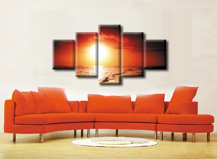 5 шт. холст искусства Закат Морской пейзаж Картина Морская волна для домашнего