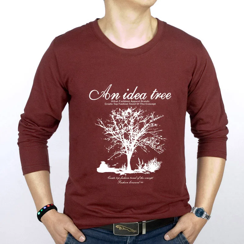 BINYUXD футболка с длинным рукавом Мужская Экологически чистая принтом мужская