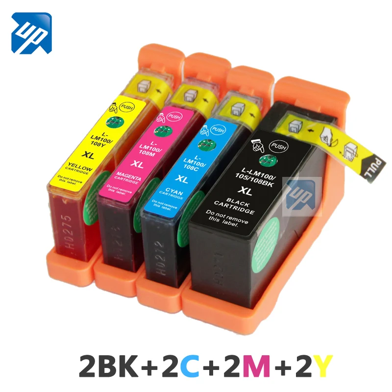 8 шт. картриджи для принтера Lexmark 100xl 105xl 108xl s408 S305 S308 S405 S505 S508 S605 S608 | Компьютеры и