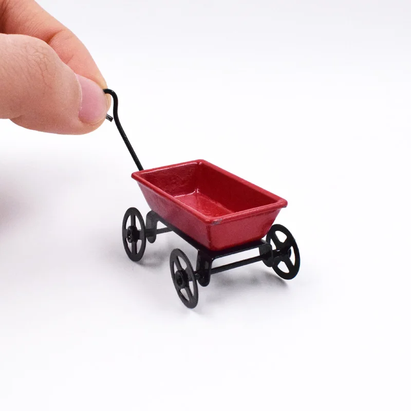1/12 Scale Dollhouse Miniature Metal Garden Trail Car Ourdoor Decoration Miniaturas Pretend Play Accessories Toy|pretend play|dollhouse miniatures