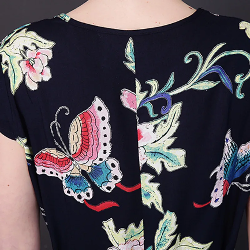 2018 летние хлопковые Шелковые Платья с цветочным принтом для женщин среднего