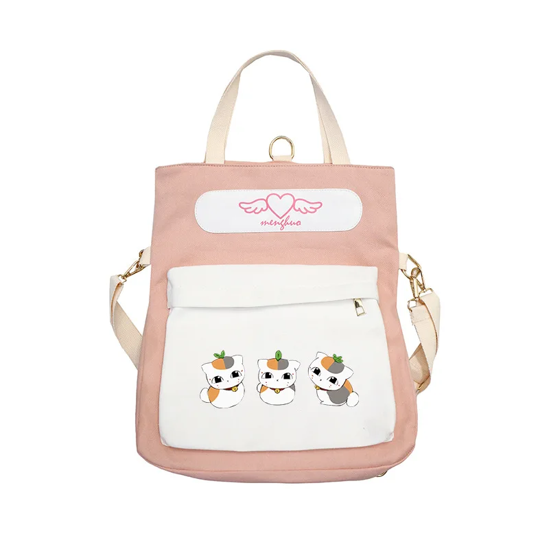 Нацумэ книга друзей печати Рюкзак Kawaii женские сумки на плечо холщовые школьные сумки Madara Cat сумки через плечо для женщин