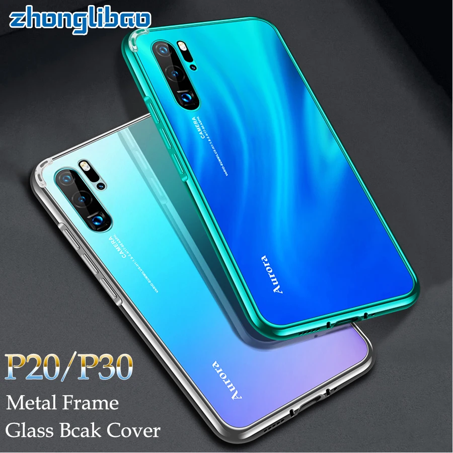 P20 P 30 P30 PRO чехол Роскошный металлический каркас противоударный Аврора закаленное