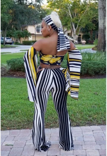 Европа и Америка цифровая печать черно белая полоса обертывание грудь широкий