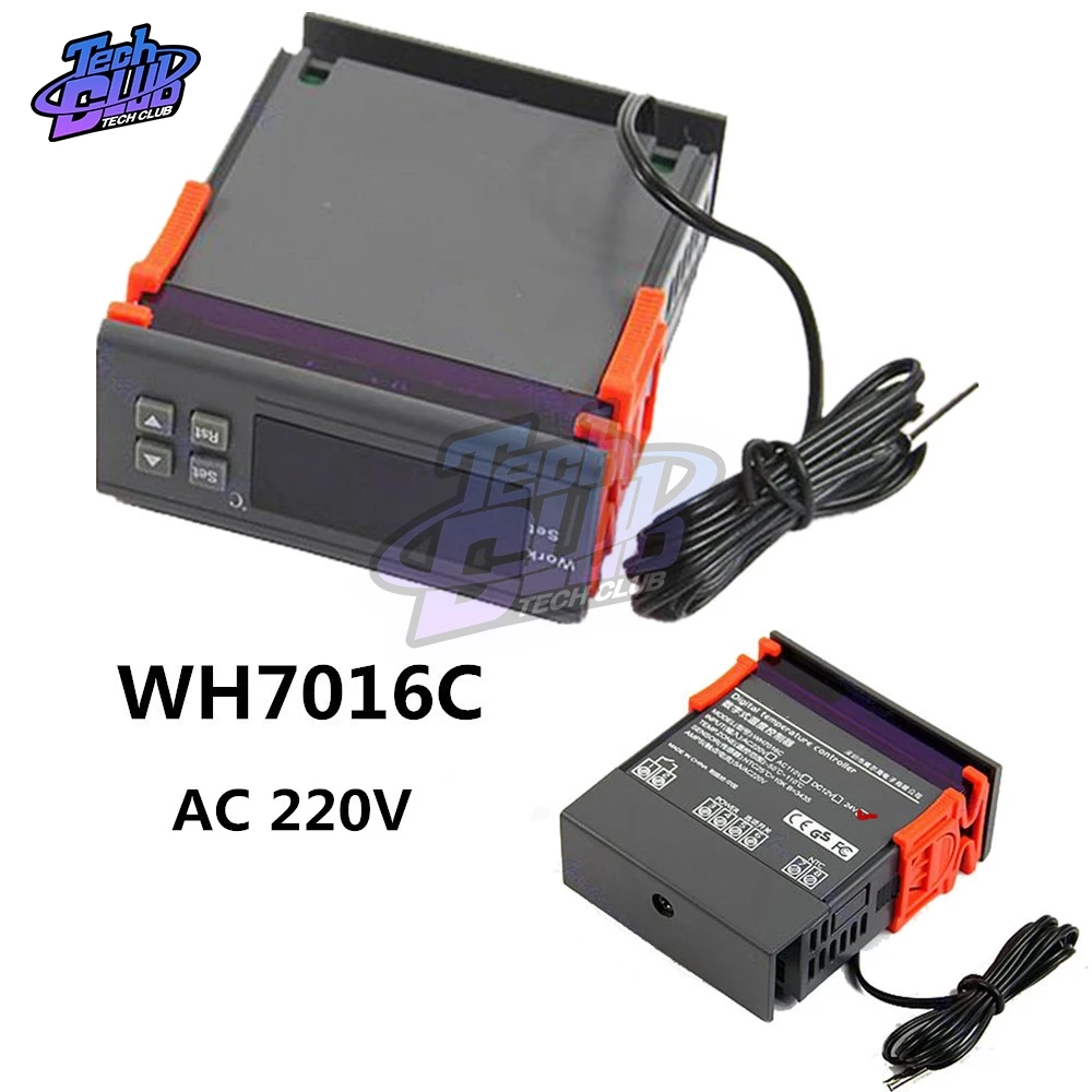  50 ~ 110 °C WH7016C DC 12V 24V AC 110V 220V 10A LCD цифровой регулятор температуры электронный