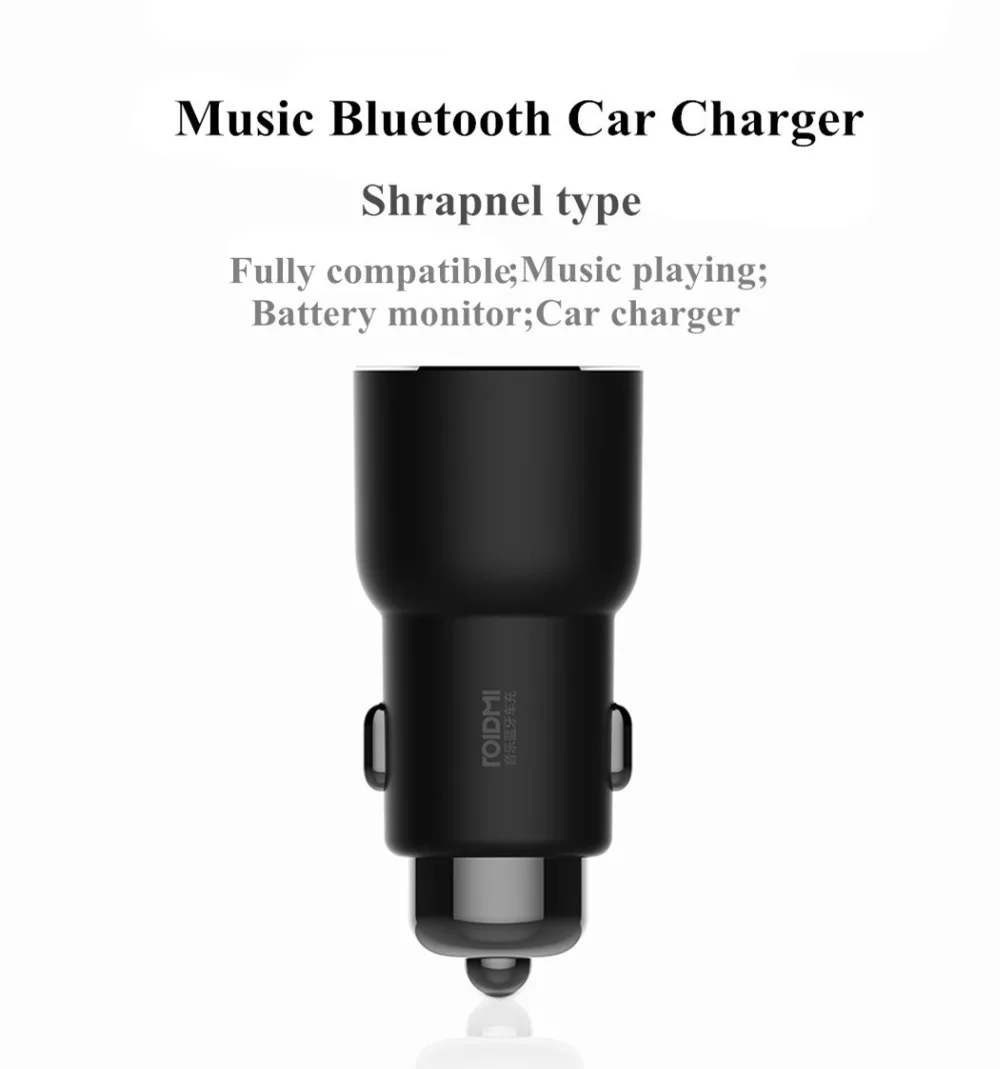 Автомобильное зарядное устройство Xiaomi ROIDMI 3S Bluetooth 5V 3.4A с умным приложением для
