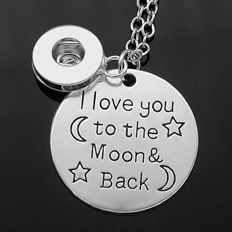 Новый Шарм DJ0039 цепочка I love you to the moon and back ожерелье с защелкой для рукоделия кнопки
