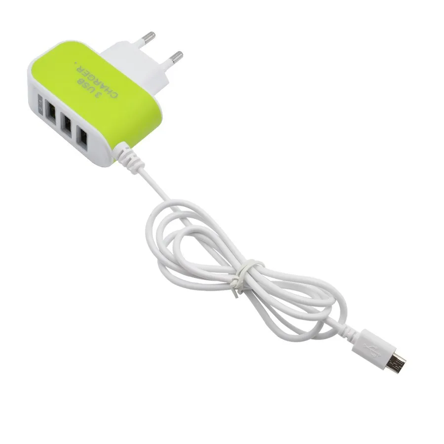 3.1A 3 порта USB зарядное устройство настенное Путешествия AC адаптер питания с 1 м