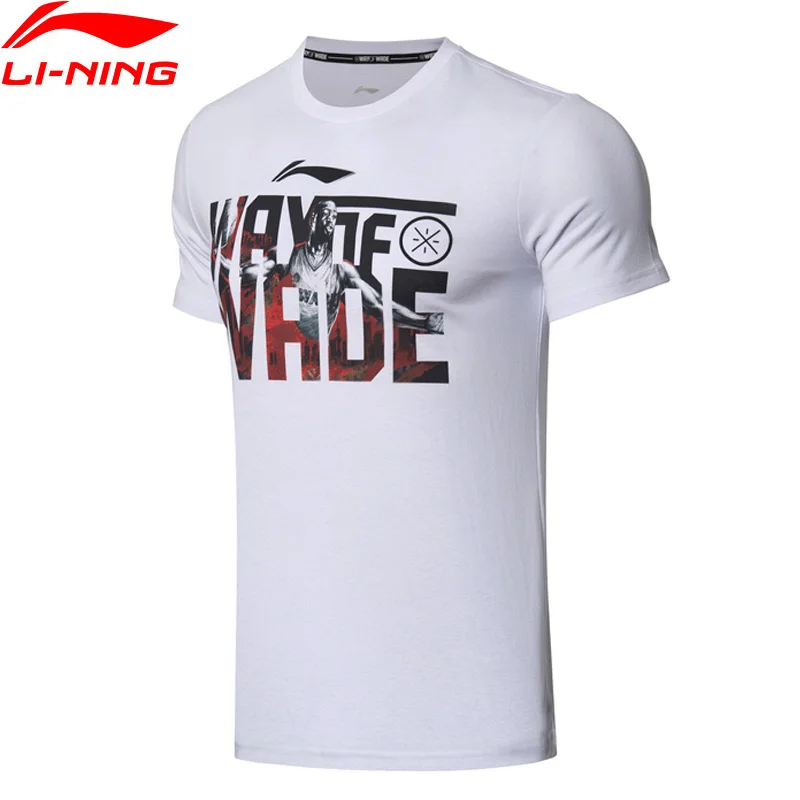 Li-Ning Мужская баскетбольная Футболка с принтом Wade 100% хлопок дышащая Стандартная
