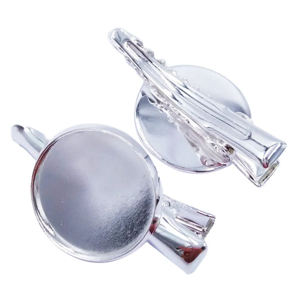 

Посеребренный 120 шт 18 мм круглый ободок пустые заколки для волос базовый лоток для волос аксессуары для волос зажим для волос ювелирное изделие HCF23