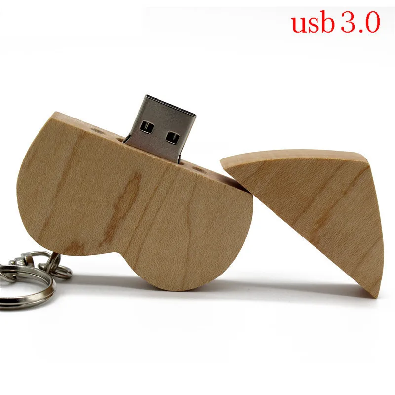 Usb флеш-накопитель usb3.0 с деревянным сердцем карта памяти 8 ГБ 16 32 гравировка