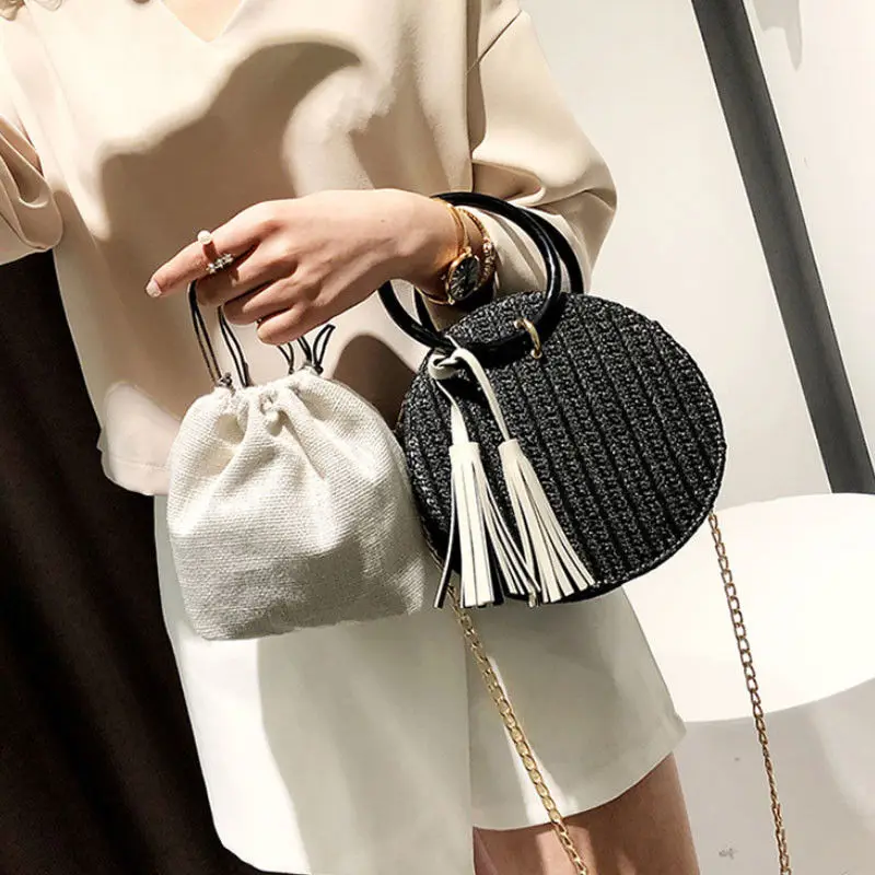 Женские сумки 2019 модная женская соломенная сумка круглая сумочка кошелек летние