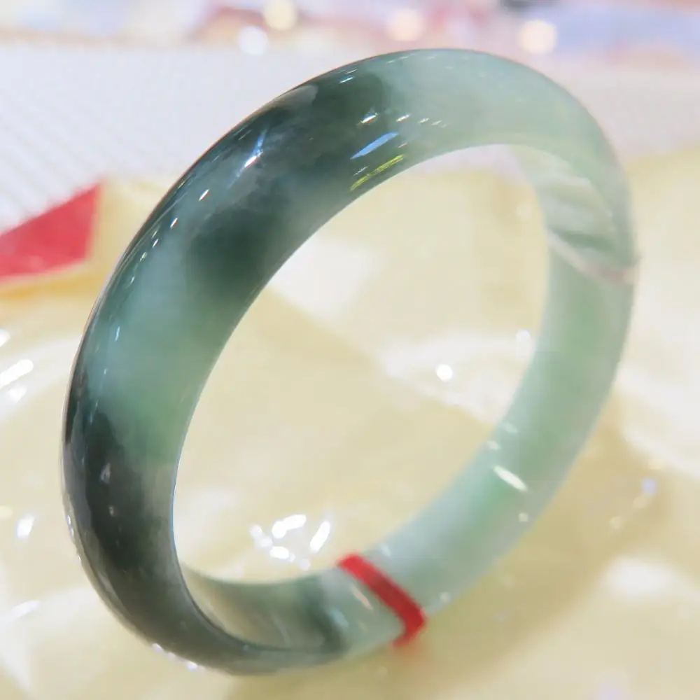 

New Certificated Green Jadeite Jade Bangle Woman's 59mm Perfect Elegant Bangle