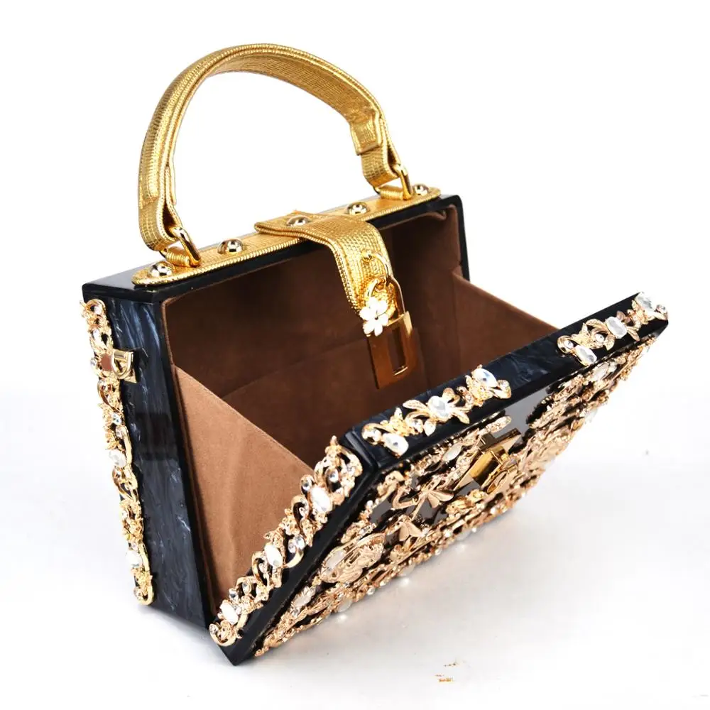 Золото Хрустальные Цветы Бархат Клатчи Партия Кошелек Женщины Сумка Роскошные