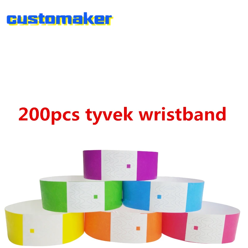 

200 pack color Printing Paper Wristbands For Events entrance ticket Wristbands for Bar private Party competition Tyvek bracelet