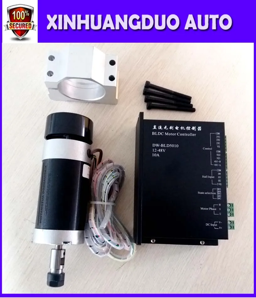 500 Вт бесщеточный шпиндель ER11 ER16 DC48V мотор шпинделя резьба с вентилятором+ держатель винт+ 18-48VDC бесщеточный контроллер драйвера двигателя