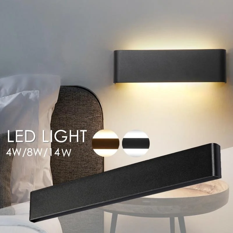 

Современная Минималистичная алюминиевая настенная лампа, комнатный светильник для спальни, гостиной, лестницы, декоративные осветительны...