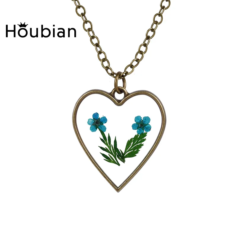 2017 модное ожерелье в форме сердца популярное длинное из сухоцветного стекла