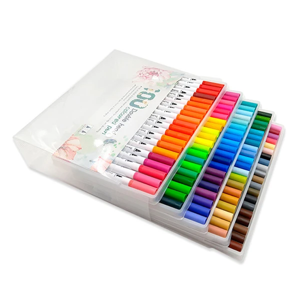 100 colors Маркеры набор манга товары для рукоделия маркер Rotuladores Drawing Colores Micron тонкая надпись ручка Dessin Caligraphy Liner Markery - Цвет: 100 colors