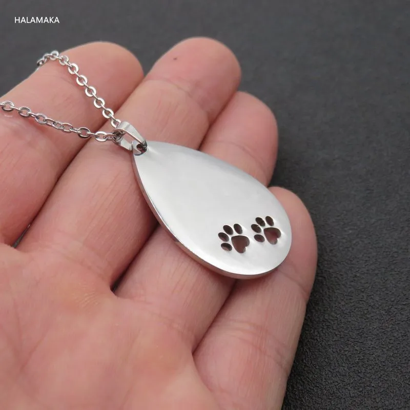 Цепочка с подвеской Собачья лапа из нержавеющей стали 316L|stainless steel blanks|dogtag necklaceblank