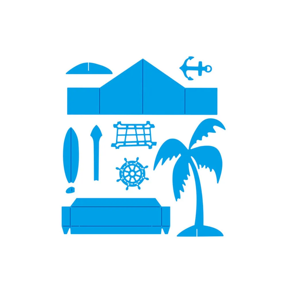 Деревенский Surf Shack металлическая пресс-форма Скрапбукинг Бумага Крафтовая окраска порезы создать тиснение карты сделать панельный трафарет 131X146 мм