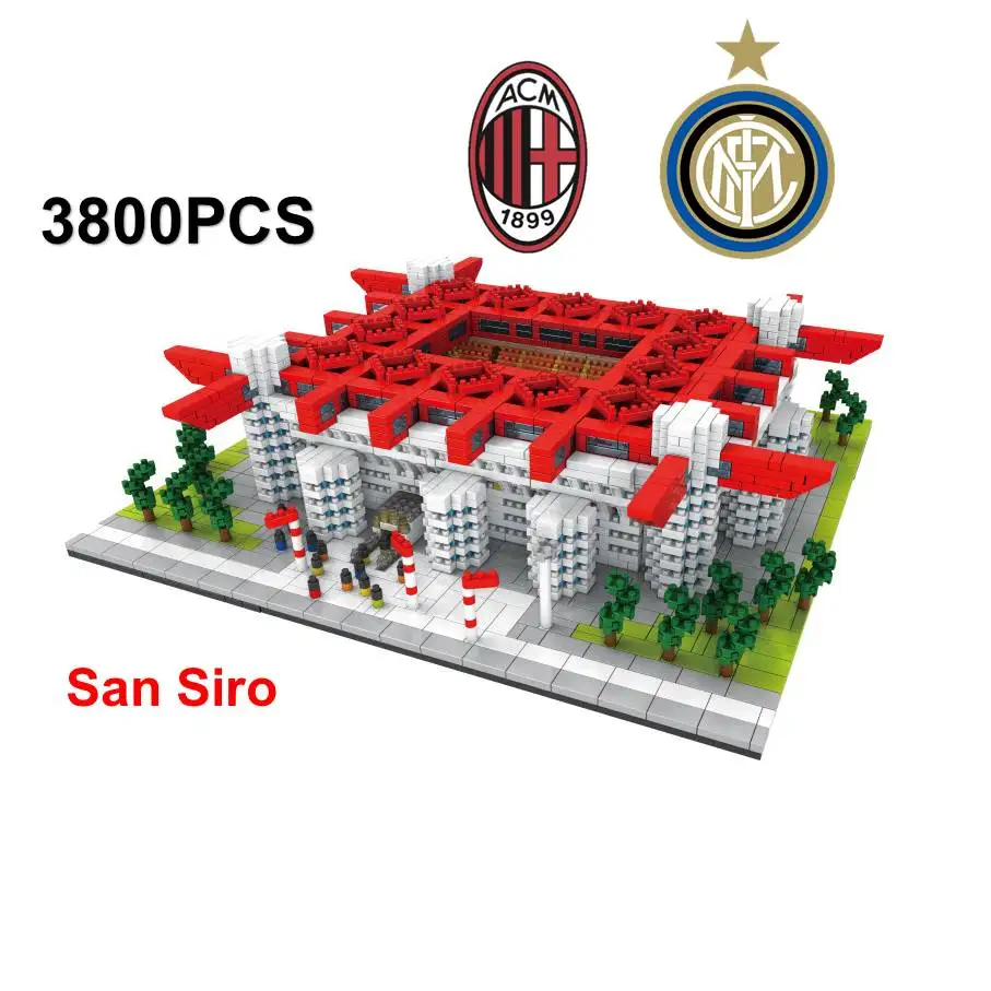 San Siro Сборная архитектура Сан Сиро футбольное поле сигнал Iduna Парк Стадион строительные блоки Образовательные Кирпичи подарки - Цвет: San Siro