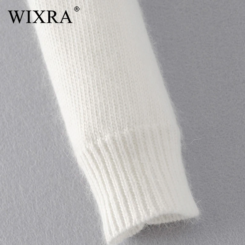 Wixra Warm And Charm Autumn New Sweaters Women Cardigan Knitted Sweater Coat Long Sleeve Female V-Neck Tops For |