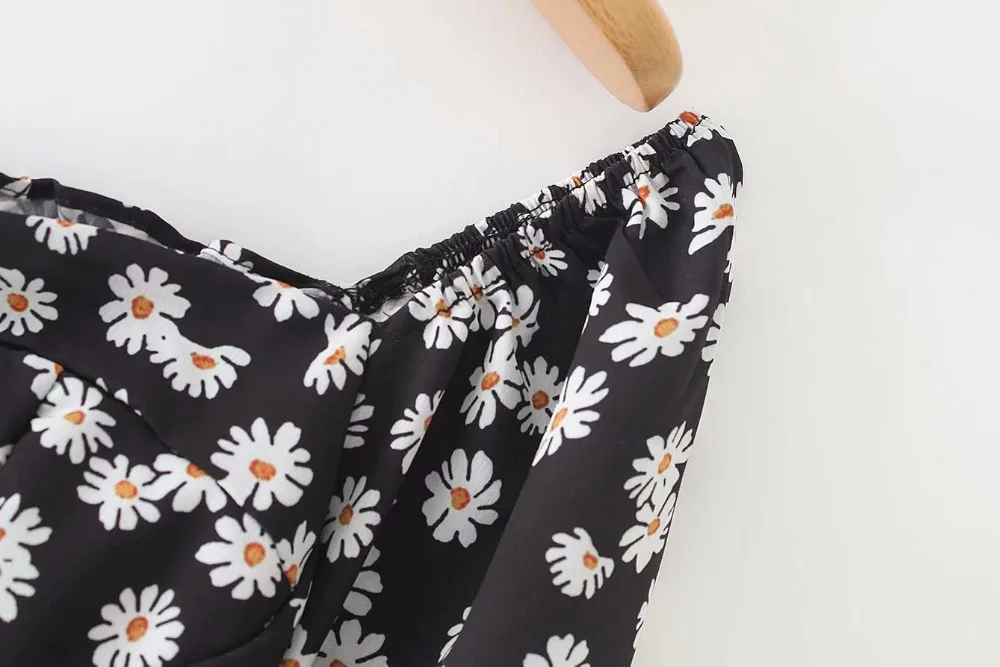 Модный тонкий укороченный топ Bazaleas blusas Dasiy женская блуза с узором Винтажные