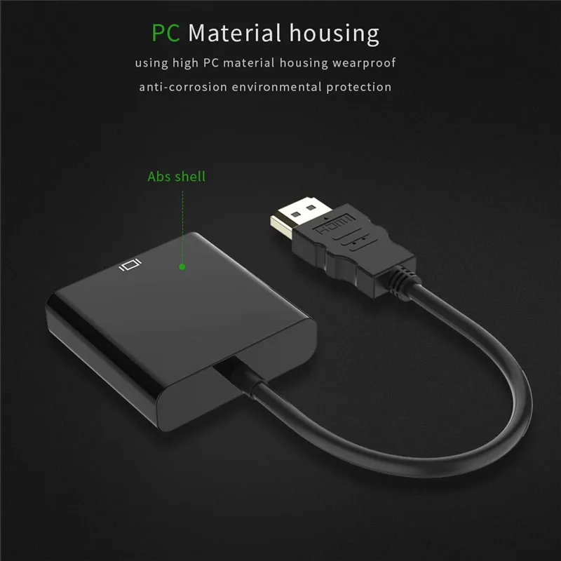 Full HD 1080P HDMI к VGA адаптер цифро-аналоговый преобразователь кабель для Xbox PS4 ПК ноутбук ТВ коробка к проектору дисплей HD tv