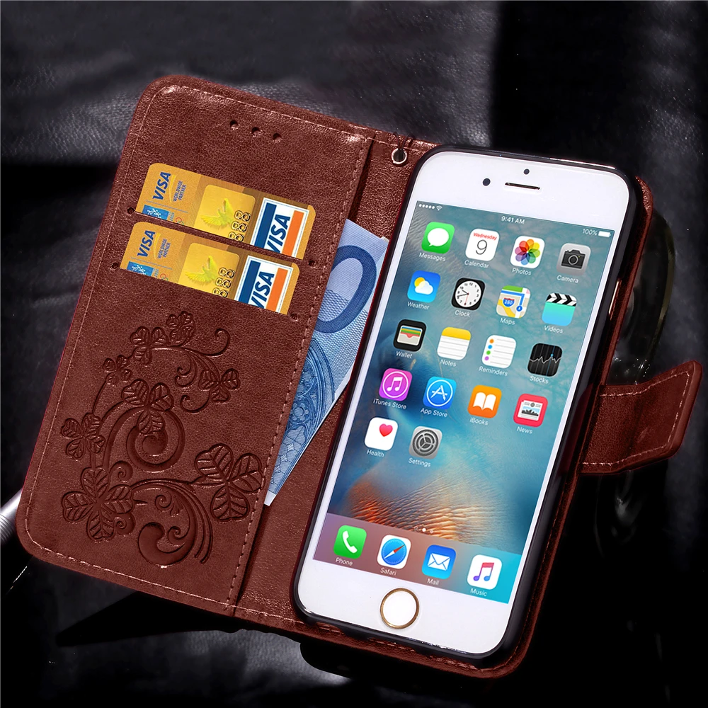 Чехол-книжка Funda Clover для Apple iPhone 6 6s кожаный чехол роскошный флип-чехол мобильный