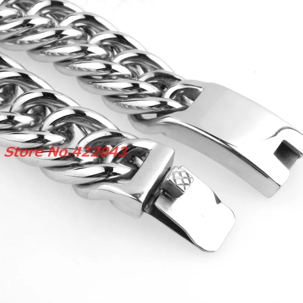 Высокое качество 19 мм широкий мужской мальчик Тяжелый Браслет Снаряженная