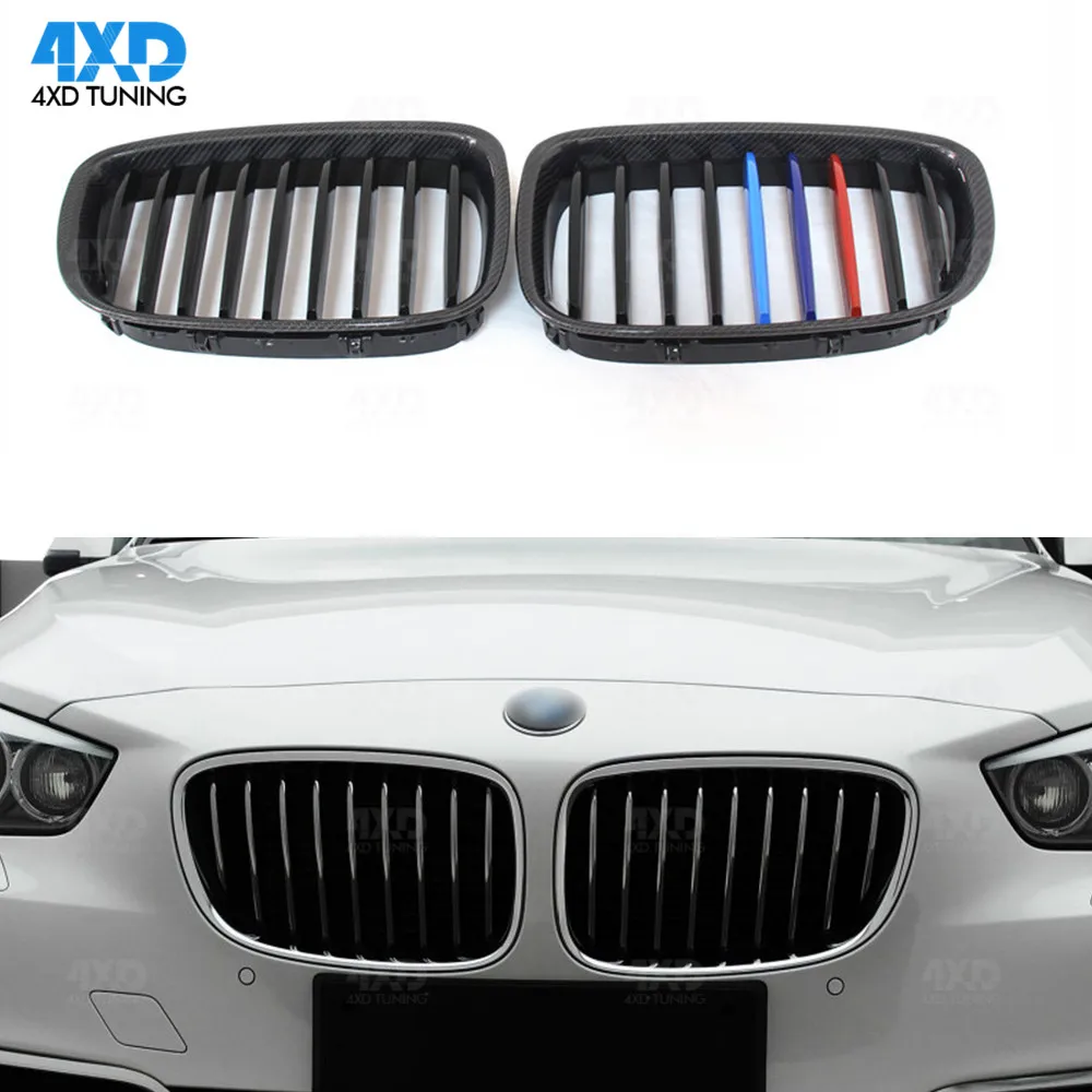 

F07 GT Grill For BMW Carbon ABS Front Bumper Front Grille Gloss Black Single Slat 3 Color 2010 2011 2012 2013 2012 2014 2015