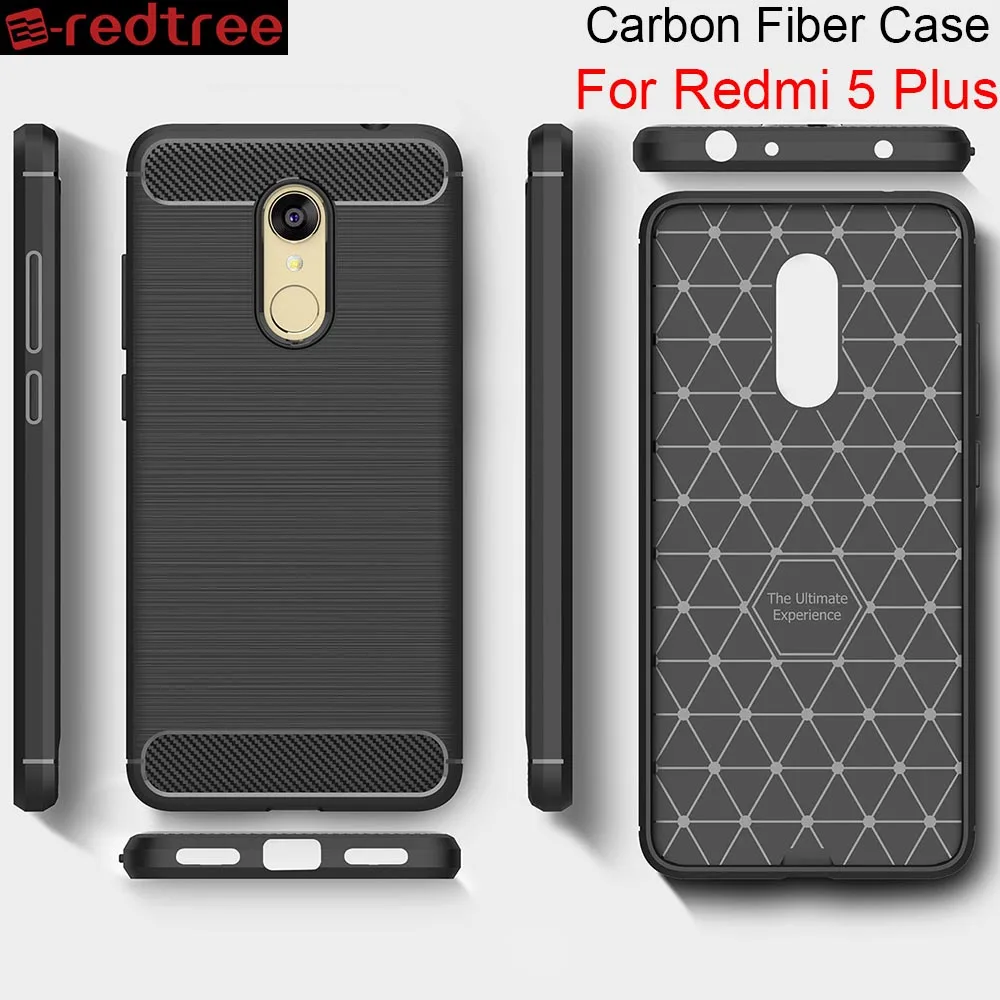 Luxury Soft Cases Xiaomi Redmi 5 Carbon Fiber Smartphone Case for Plus Shockproof Celular Back Capa |