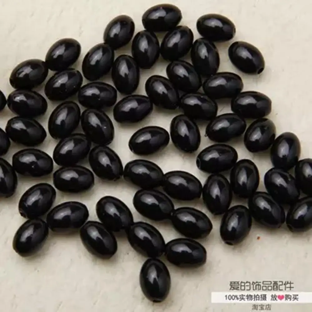 black 100pcs 8x11 мм 100 шт многоцветные бусины в форме риса/яиц, имитация жемчуга, украшения для рукоделия, браслеты, изготовление ювелирных ожерелий - Цвет: black 100pcs