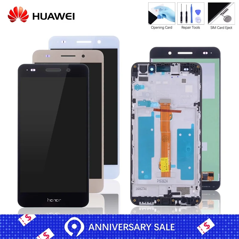Дисплей для Huawei Y6 II Honor 5A LYO-L01 LCD в сборе с тачскрином на рамке Оригинал белый
