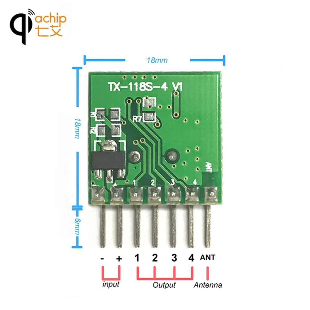 QIACHIP 433 МГц RF передатчик 1527 EV1527 обучающий код Беспроводной модуль для гаражных
