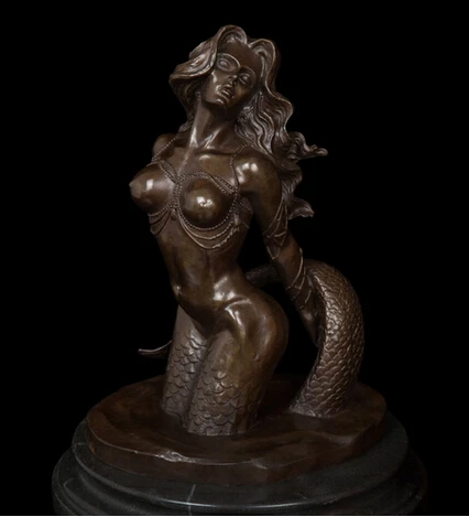 Статуэтка Русалочка из меди и латуни винтажной латуни|figurine statue|figurines statuettesfigurines