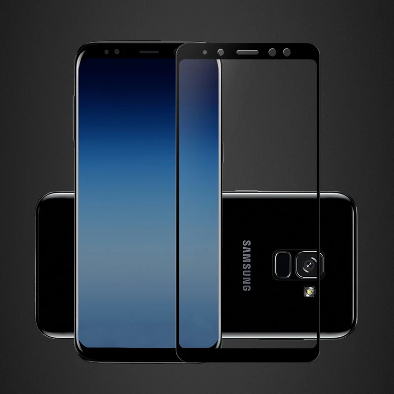 

2 PCS / PACK +TPU case VNSTRIP 2.5D Curved Edge transparent tempered glass prtective film for Samsung A7 2018 Anti-finger print