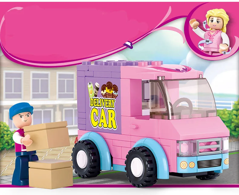 Строительные блоки Новая серия Розовая мечта детская развивающая игрушка