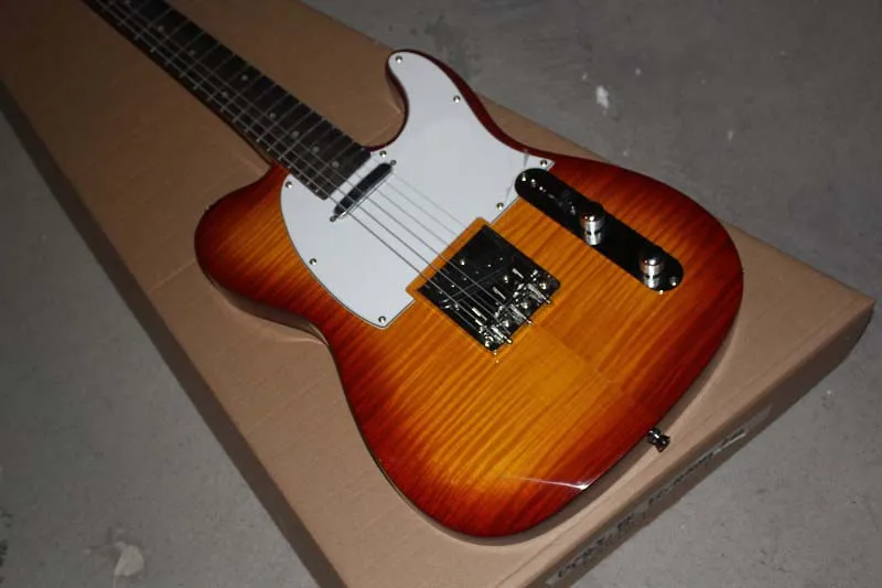 Высокое качество клен шеи American Винтаж ❢ Telecaster Custom Shop гитары Sunburst белый жемчуг