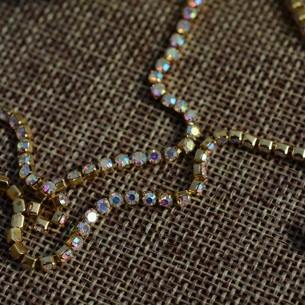 10 ярдов/рулон цветная Серебряная Золотая коготь цепь для обрезки ювелирных