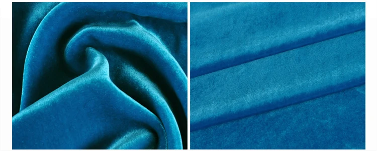 18 kong blue 1 метр шелковая велюровая ткань для шитья бархатная ткань однотонная ткань элегантная telas жир четверти стеганая для лоскутного шитья ширина 55 дюймов - Цвет: 18 kong blue