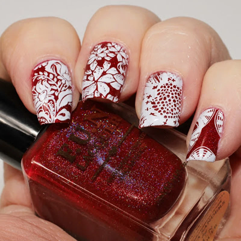 2017 Новое Прибытие 6.5*12.5 см кружева DIY Шаблона Nail Art Польский Штамповка Плиты 3D