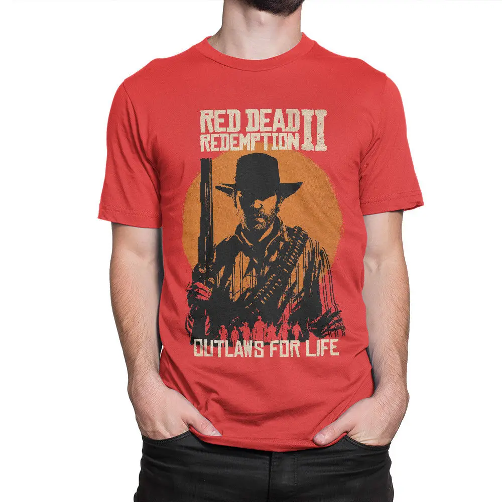 Красные изображения из фильма Red Dead Redemption 2 футболки RDR2 Тройник все размеры топы