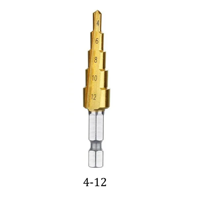 1xdrill bit 4-12mm Vastar HSS стали титана шаг сверла конус Cutt инструменты Деревообработка Дерево Металл сверло Набор 3-12 мм 4-12 мм 4-20 мм 3-13 мм - Цвет: 1xdrill bit 4-12mm