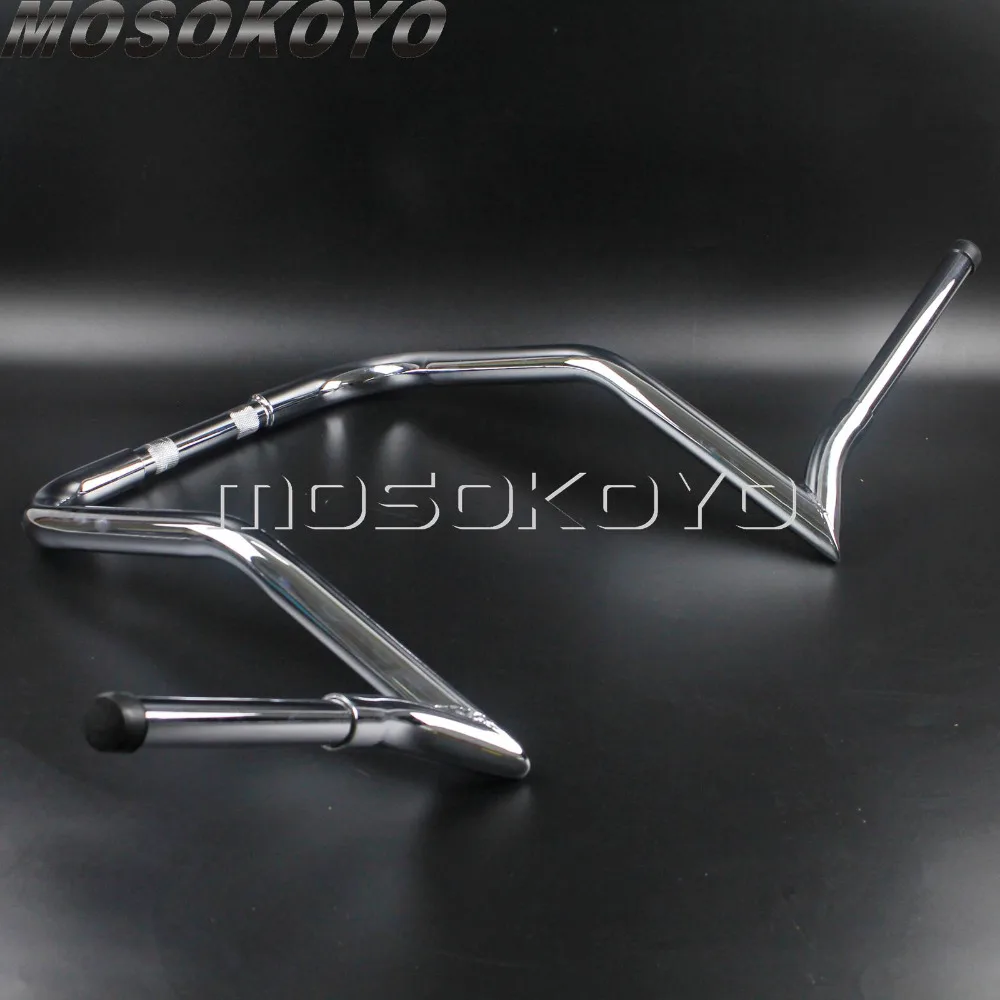 Хром 1" 14" 1" Rise руль 11" назад 3" широкий жир бар для Harley Touring Softail Road King Dyna w/Batwing обтекатель