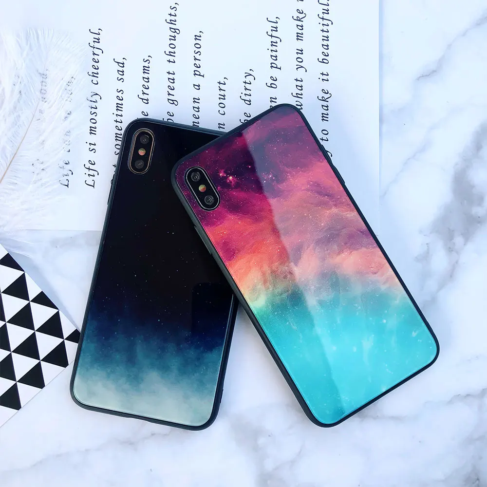 Стеклянный жесткий чехол для Huawei P30 Pro P20 Lite чехлы со звездным небом Mate 20 Nova 3 3i