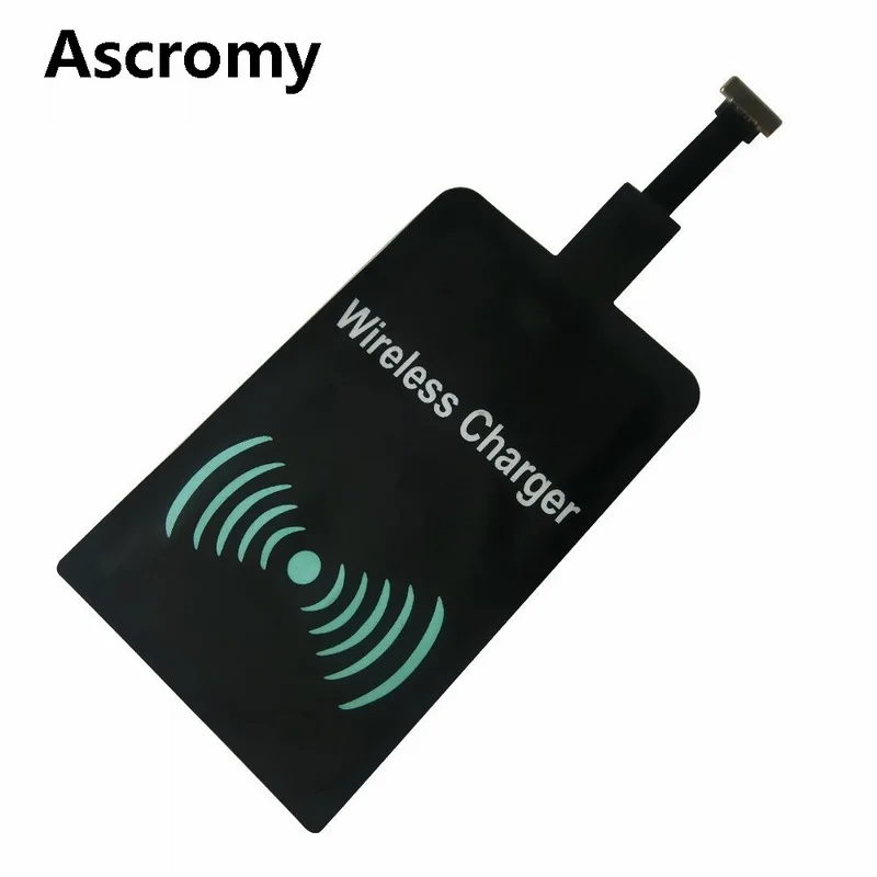 Ascromy Android универсальный Qi Стандартный беспроводной зарядный приемник микро USB Беспроводное зарядное устройство приемный патч для телефонов MicroUSB